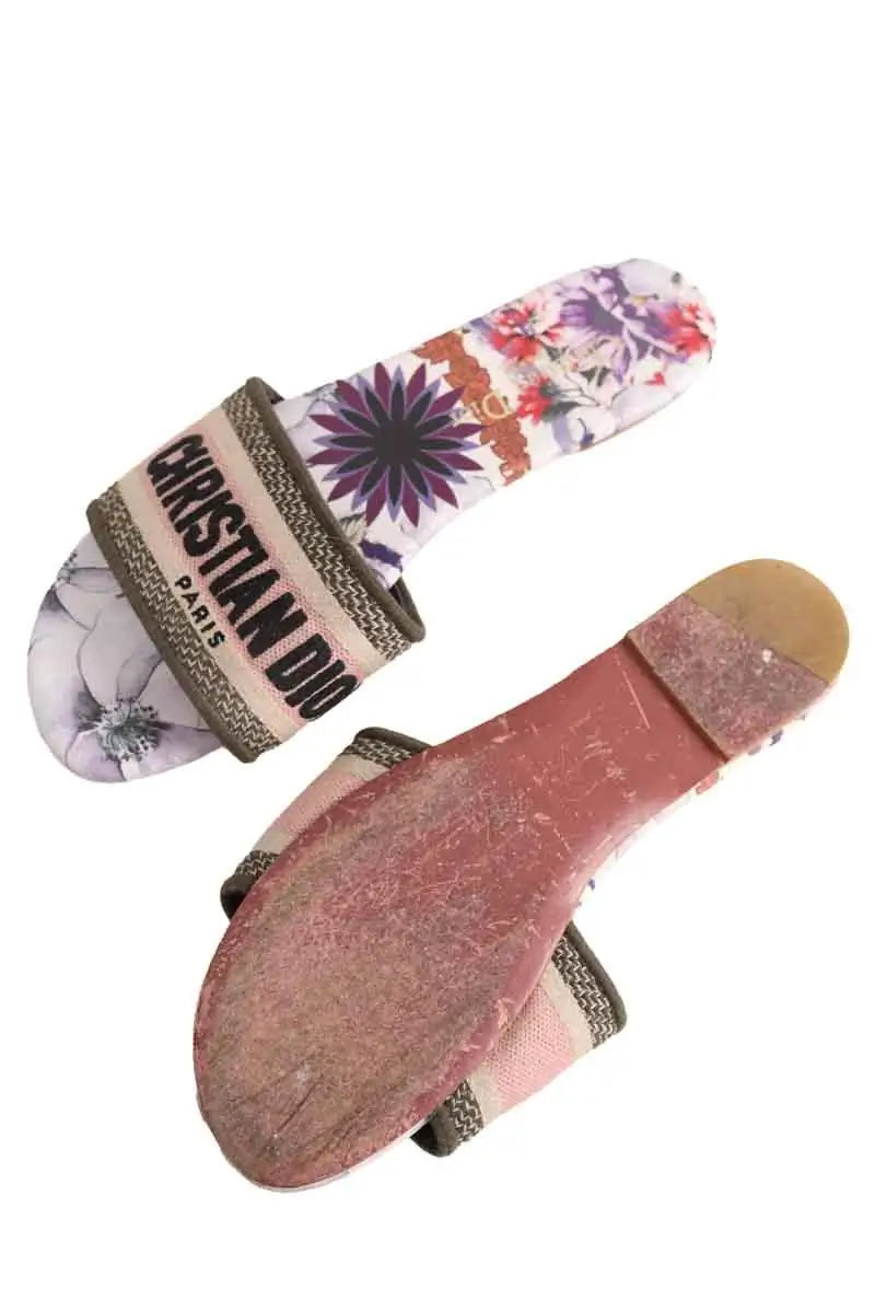 Mules Dior Dway brodé Multicolore en Cuir