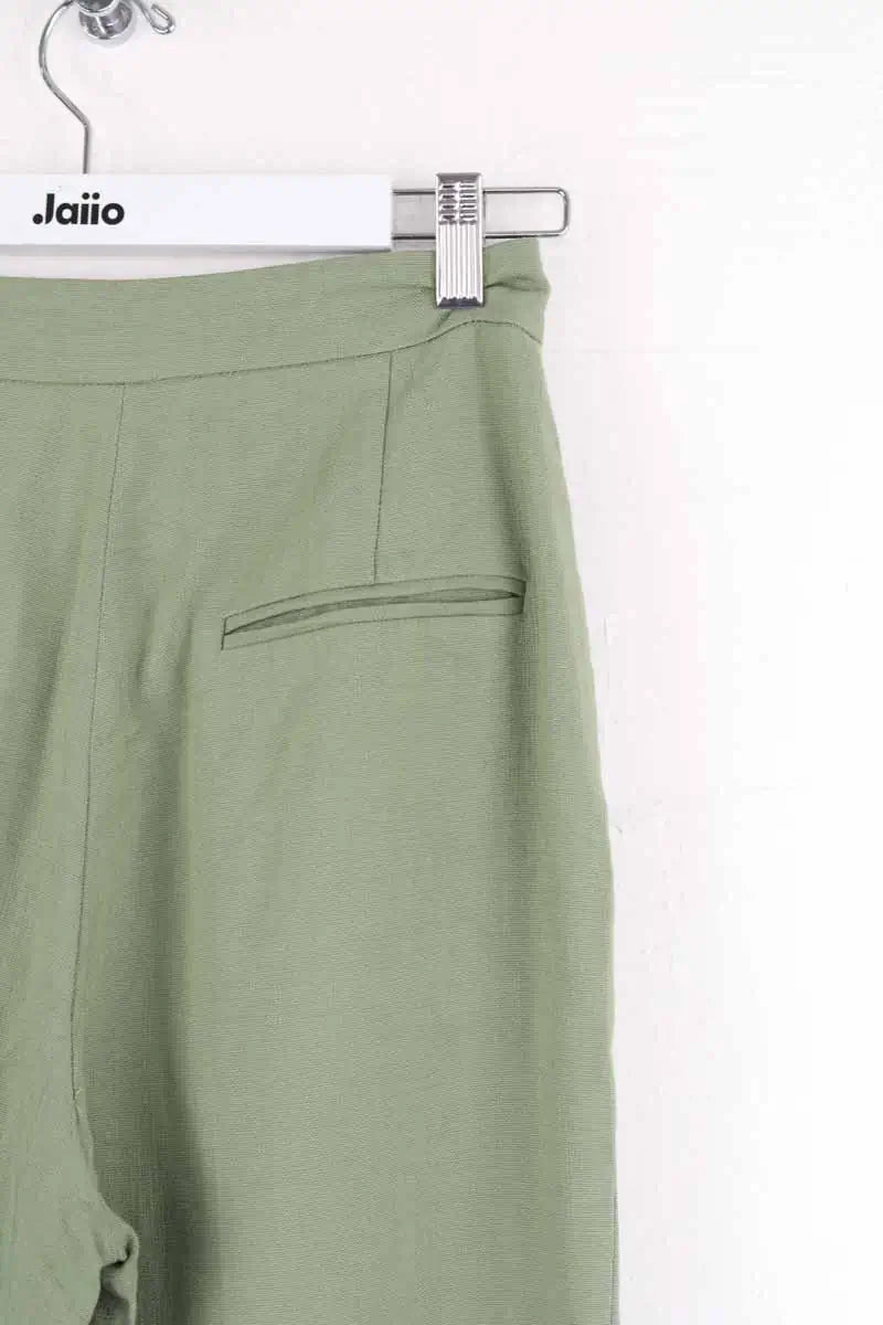 Pantalon droit Claudie Pierlot Kaki en Lin