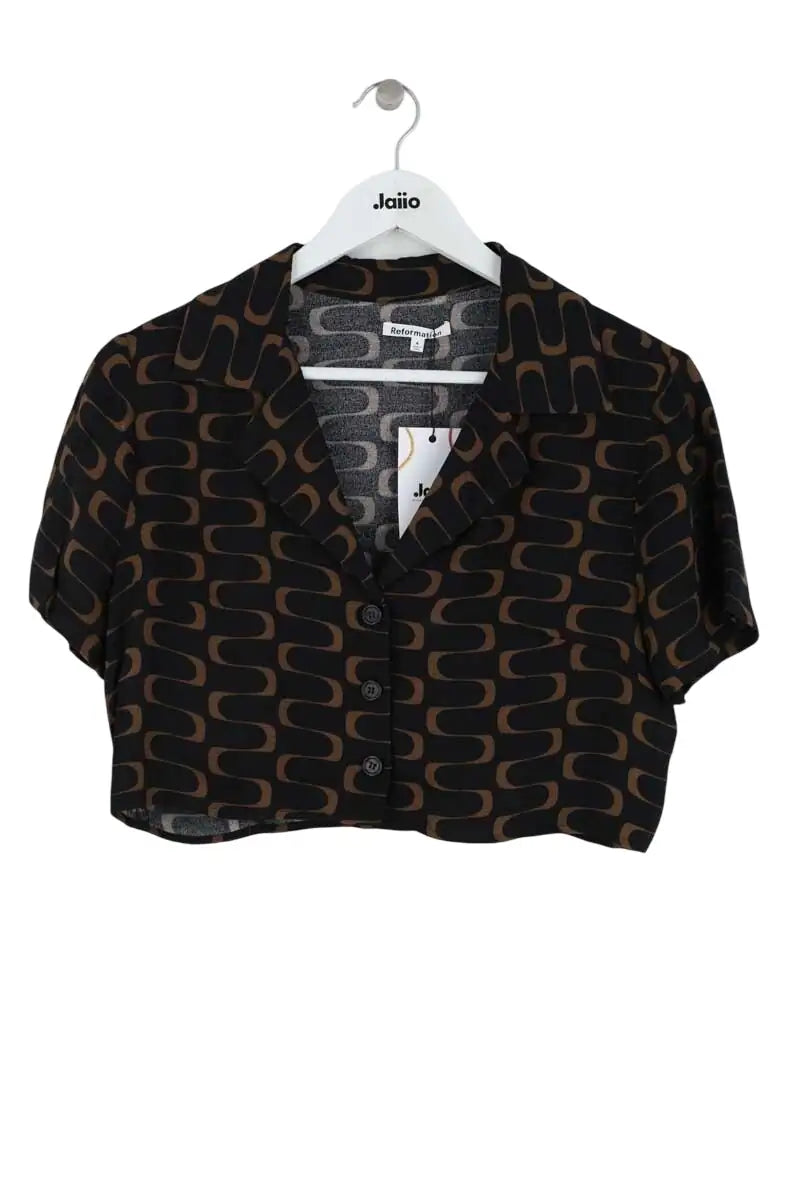 Top Reformation Noir en Viscose, taille S - Seconde Main