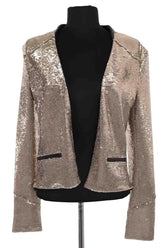 Veste Maje Doré en Paillettes, taille S - Seconde Main