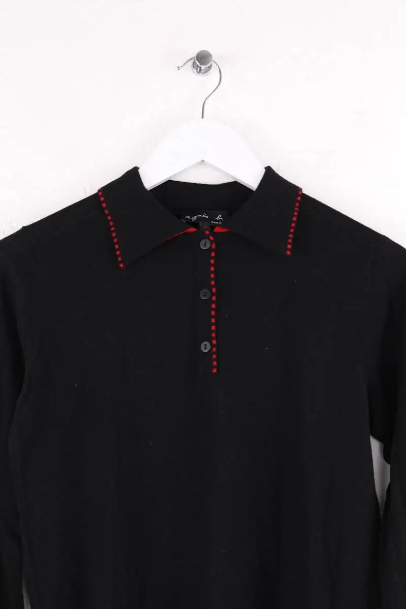 Top Agnès B. Noir en Laine