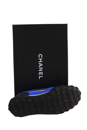Baskets Chanel Bleu en Tissu