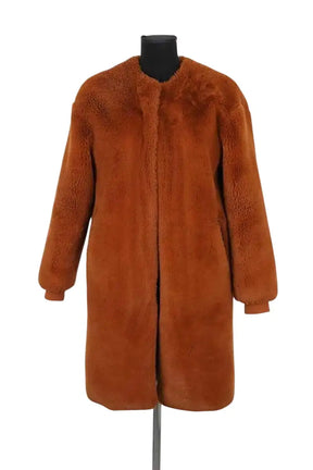 Manteau Maje Marron en Synthétique, taille S - Seconde Main