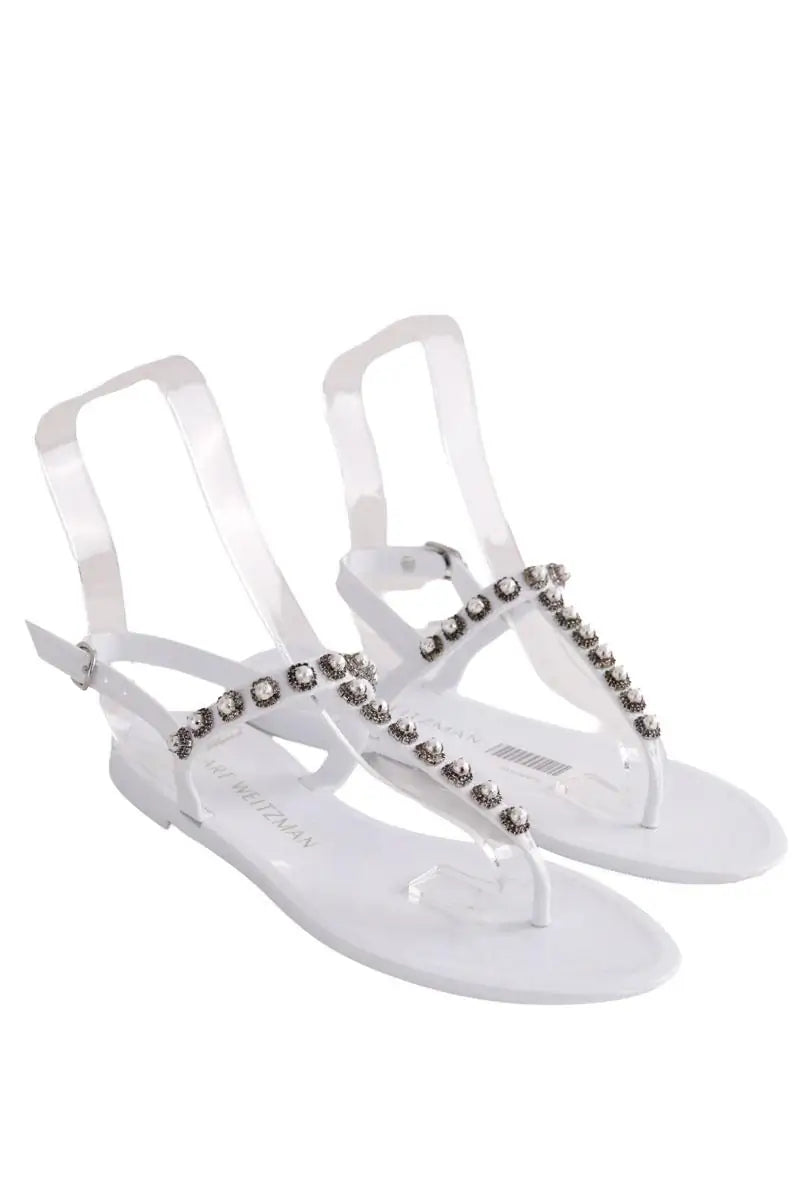 Sandales Stuart Weitzman Blanc en Caoutchouc