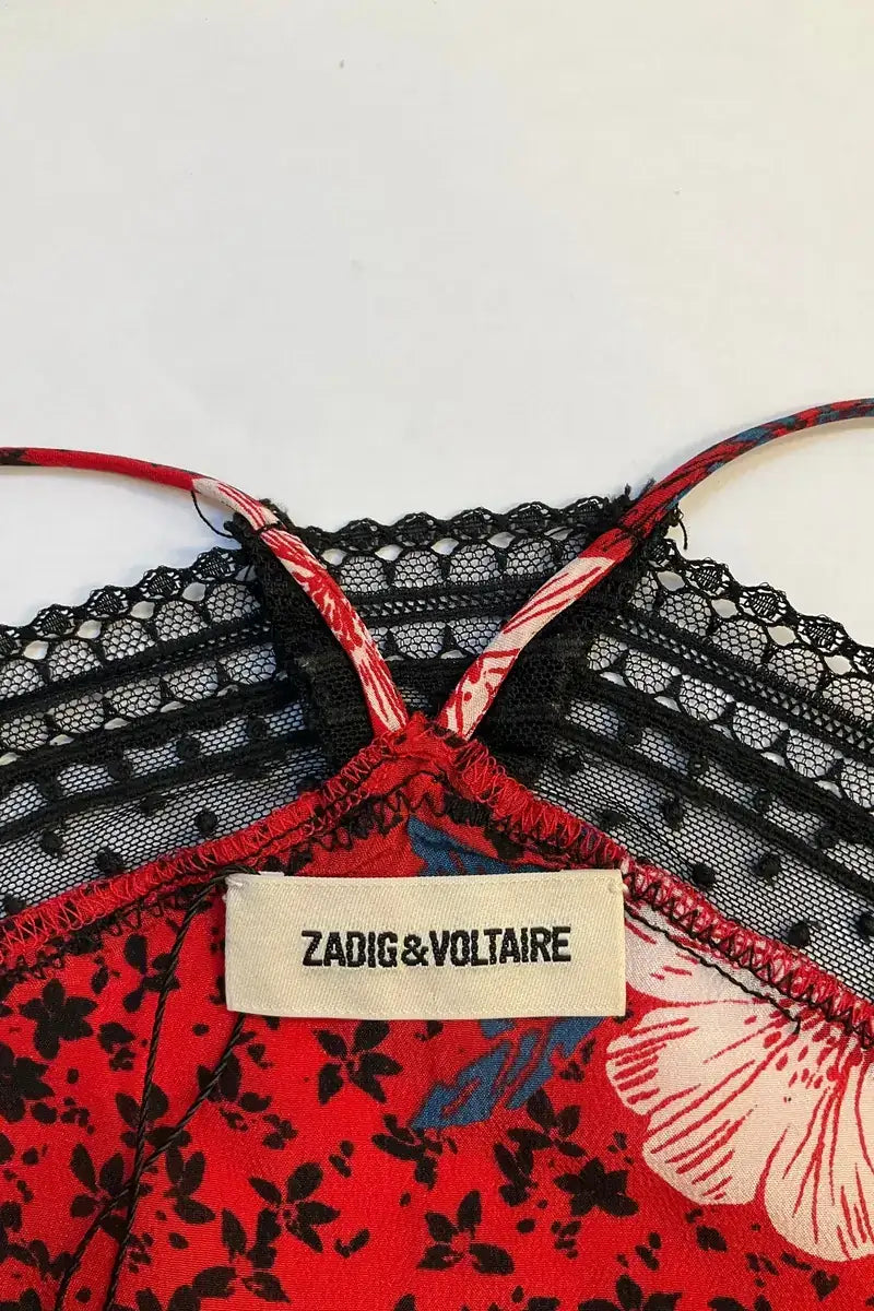 Top sans manche Zadig & Voltaire Rouge en Soie