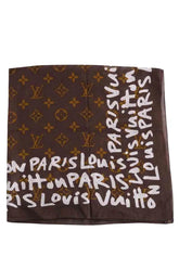 Carré Louis Vuitton Marron en Coton - Seconde Main
