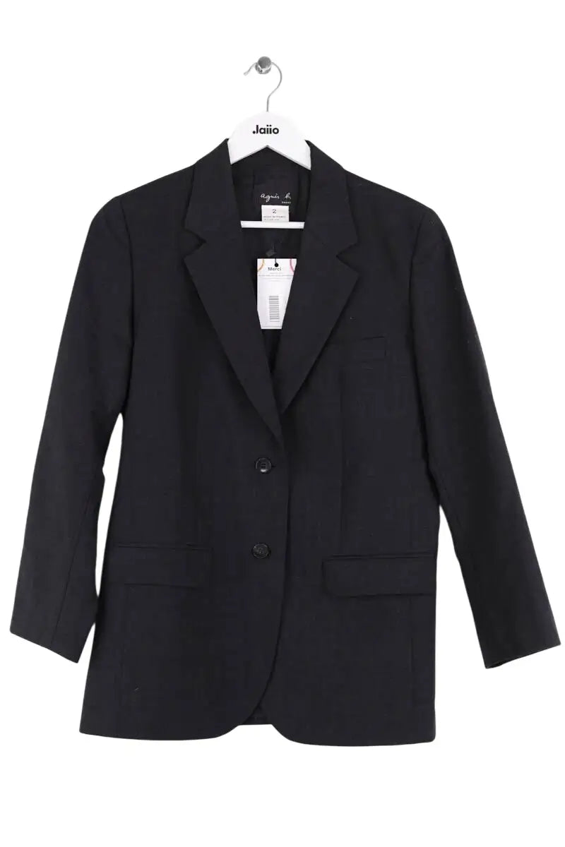 Blazer Agnès B. Gris en Laine, taille XS - Seconde Main