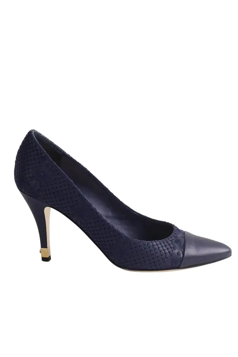 Talons Chanel Marine en Cuir, taille 40 - Seconde Main