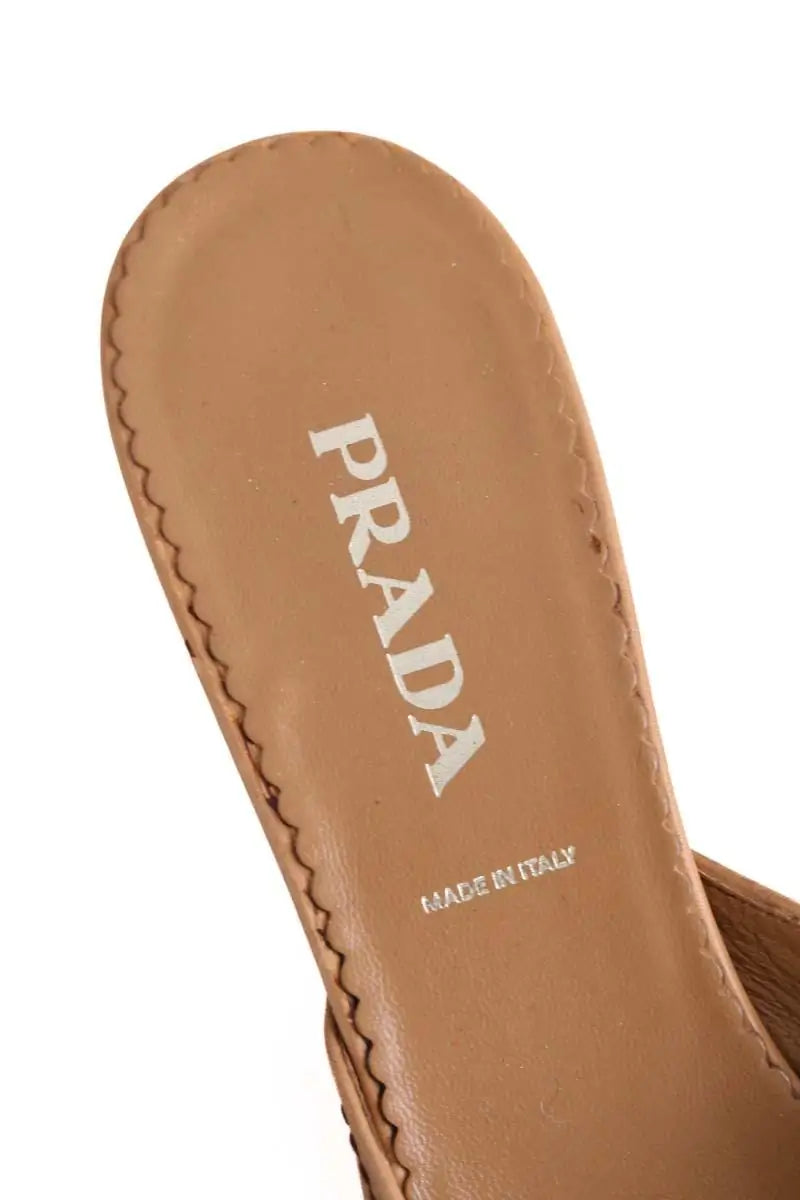 Talons Prada Camel en Cuir