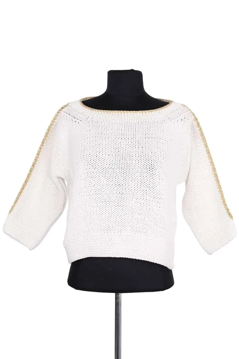 Pull Sonia Rykiel Blanc en Coton, taille XS - Seconde Main