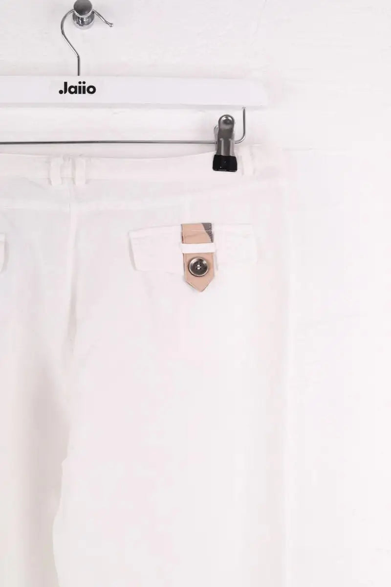 Pantalon droit Burberry Blanc en Coton
