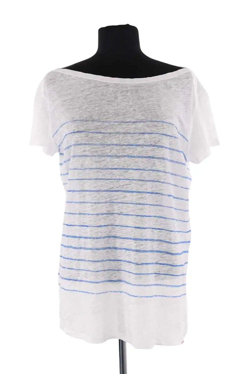 T-shirt Majestic Filatures Blanc en Lin, taille S - Seconde Main