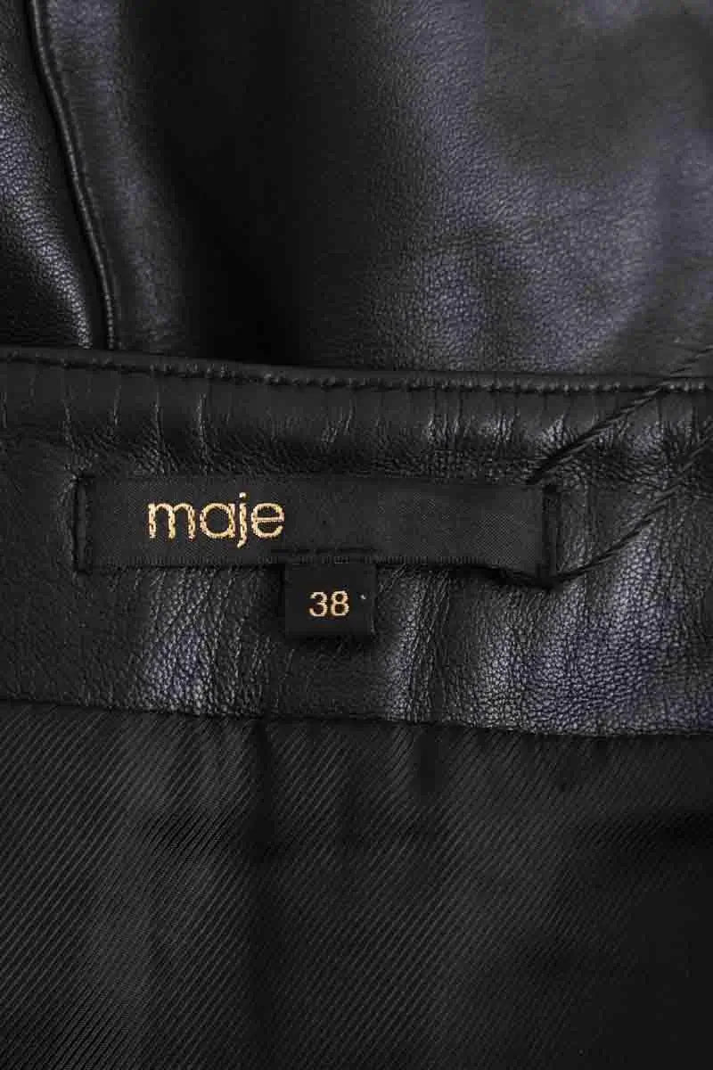 Mini jupe Maje Noir en Cuir