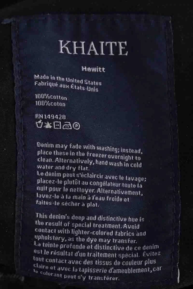 Jean large Khaite Hewitt Noir en Coton
