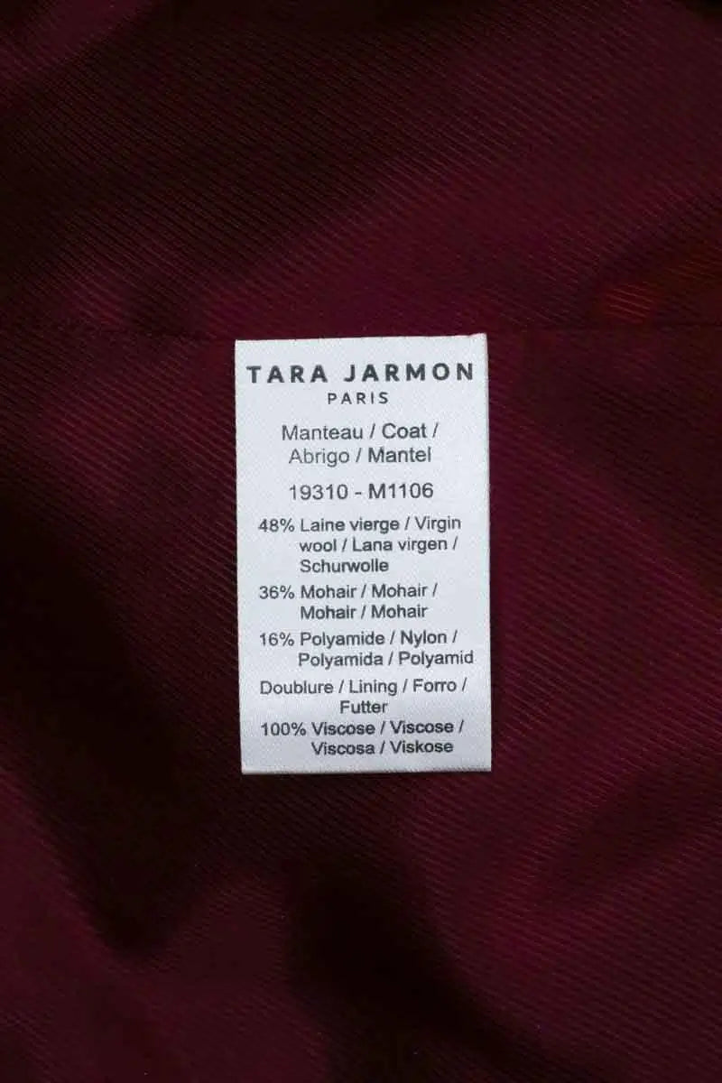 Manteau Tara Jarmon Rose en Laine