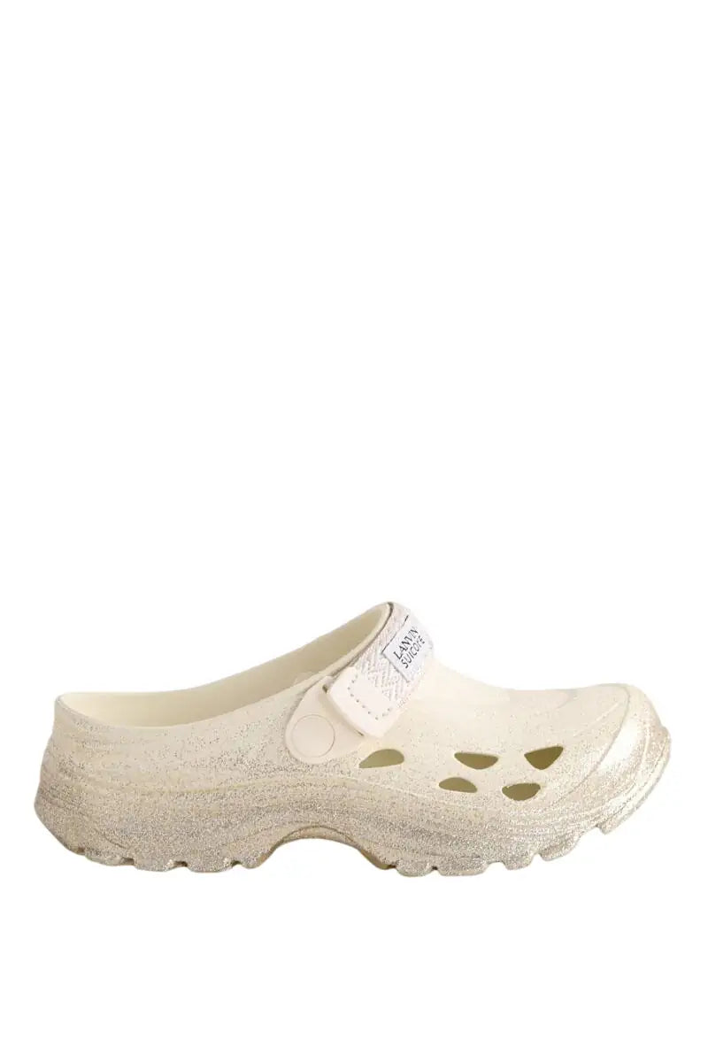Sabots Lanvin Ecru en Tissu, taille 38 - Seconde Main
