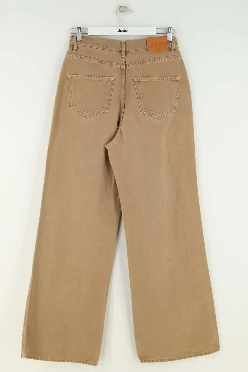 Jean large Laurence Bras Beige en Coton