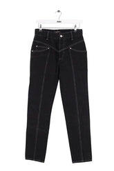 Jean droit Isabel Marant Noir en Coton, taille M - Seconde Main