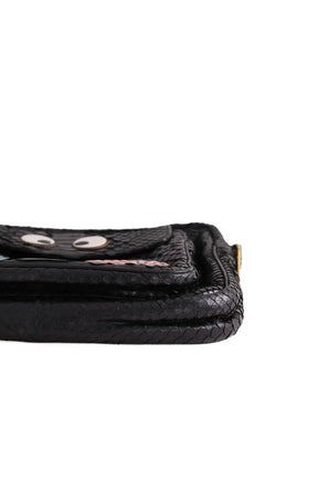 Pochette Claris Virot Noir en Cuirs exotiques