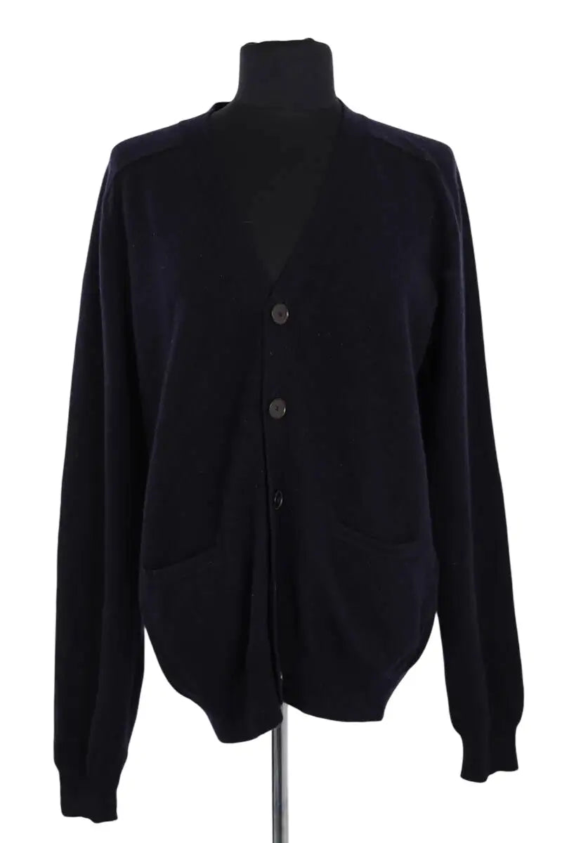 Cardigan Sandro Marine en Cachemire, taille M - Seconde Main