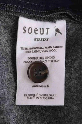 Pantalon large Soeur Etretat Gris en Laine