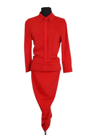 Robe Sportmax Rouge en Soie, taille XS - Seconde Main