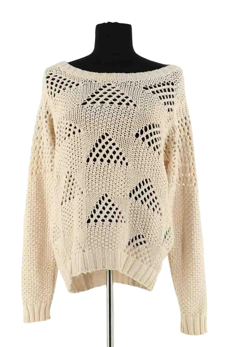 Pull Claudie Pierlot Ecru en Coton, taille M - Seconde Main
