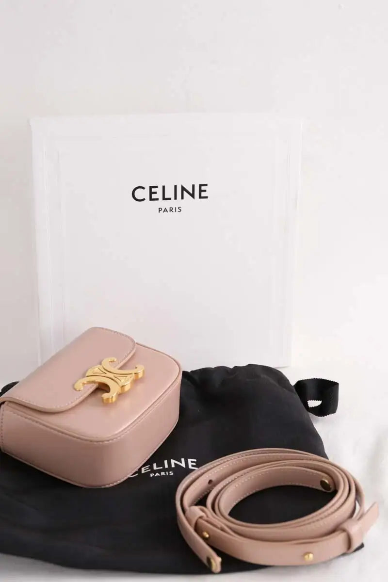 Mini sac Celine Mini Claude Beige en Cuir