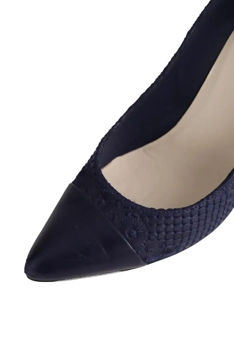Talons Chanel Marine en Cuir