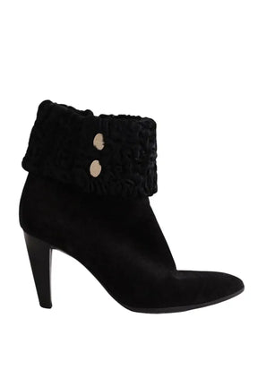 Boots Salvatore Ferragamo Noir en Daim, taille 43 - Seconde Main