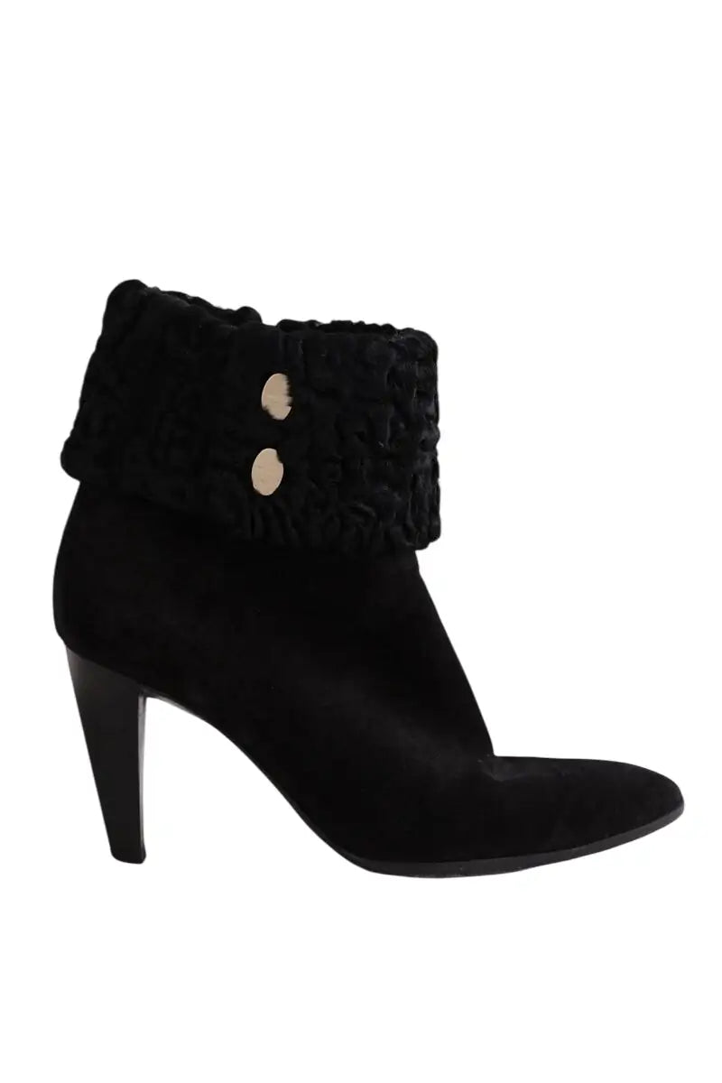 Boots Salvatore Ferragamo Noir en Daim, taille 43 - Seconde Main