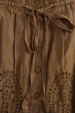 Jupe Sandro Camel en Lin