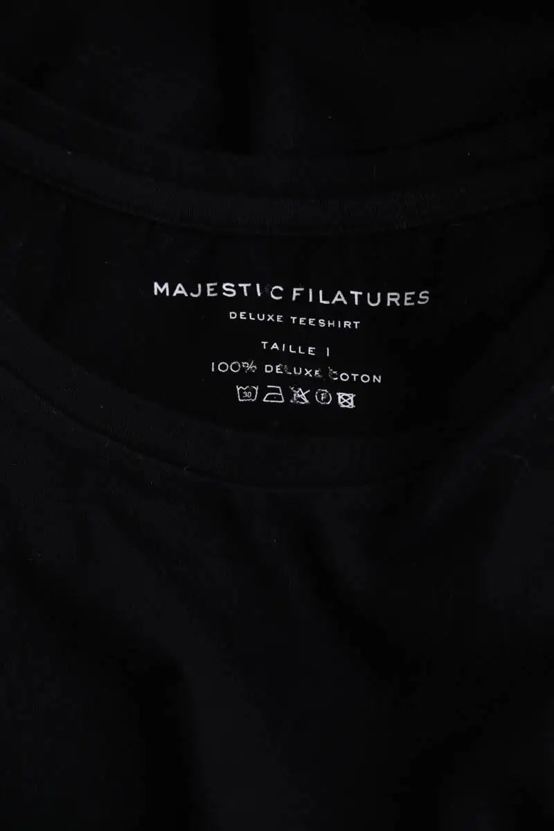T-shirt Majestic Filatures Noir en Coton