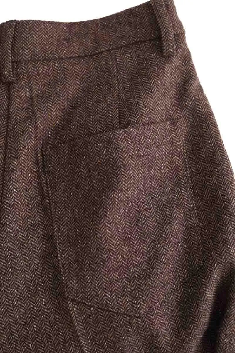 Pantalon large Momoni Marron en Laine