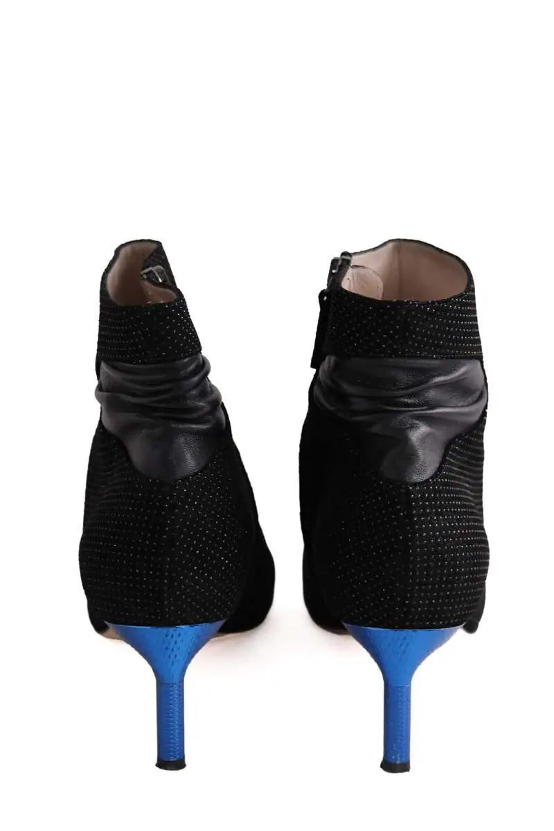 Boots Bettina Vermillon Noir en Cuir