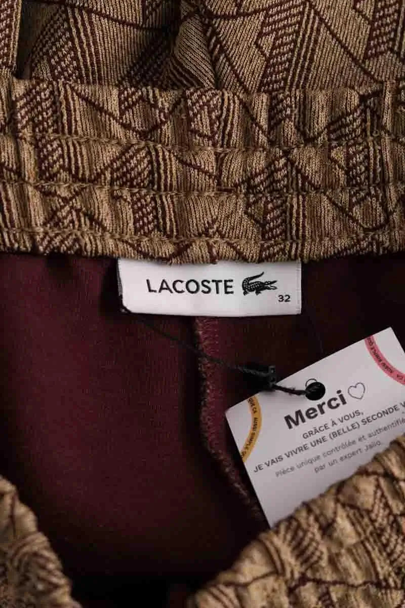 Pantalon droit Lacoste Camel en Coton