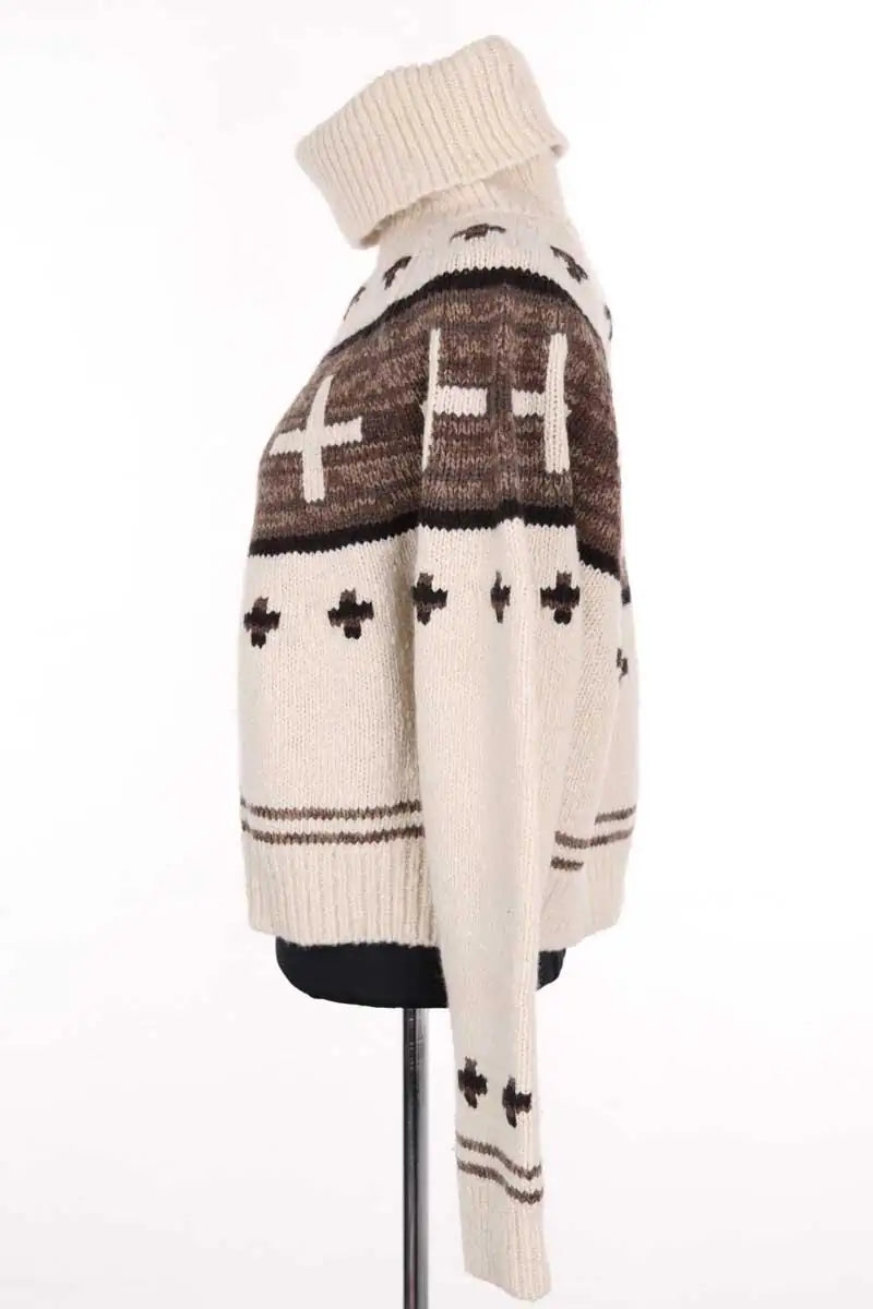 Pull Ralph Lauren Naiomi Glasses Blanc en Laine
