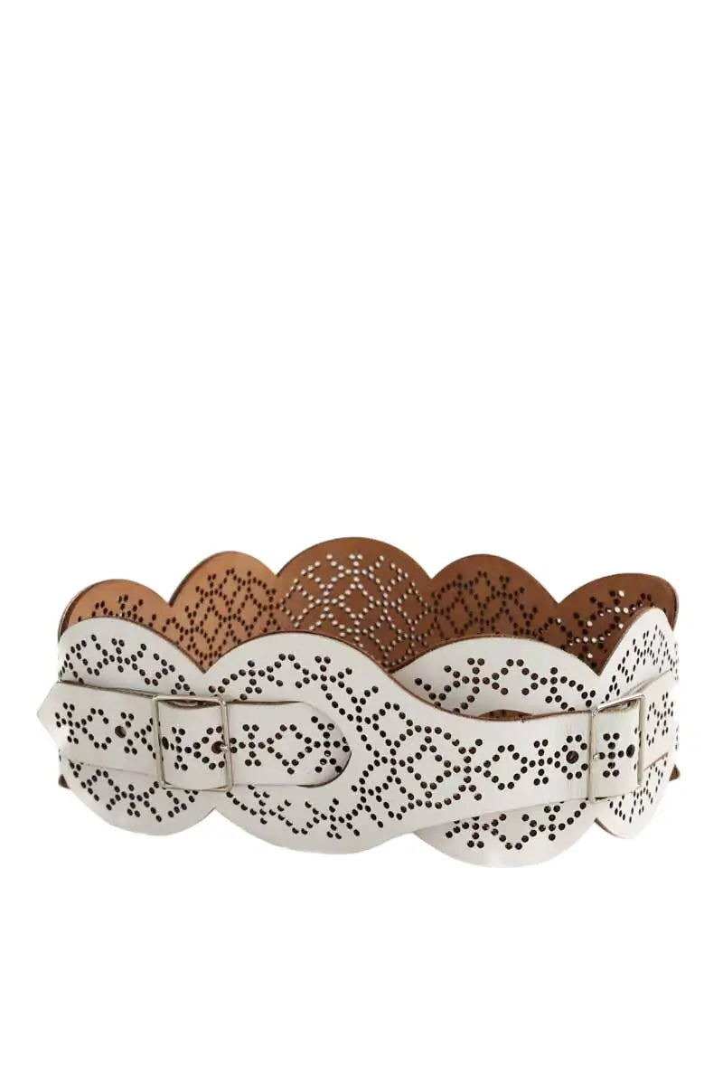 Ceinture en cuir Alaïa  Blanc
