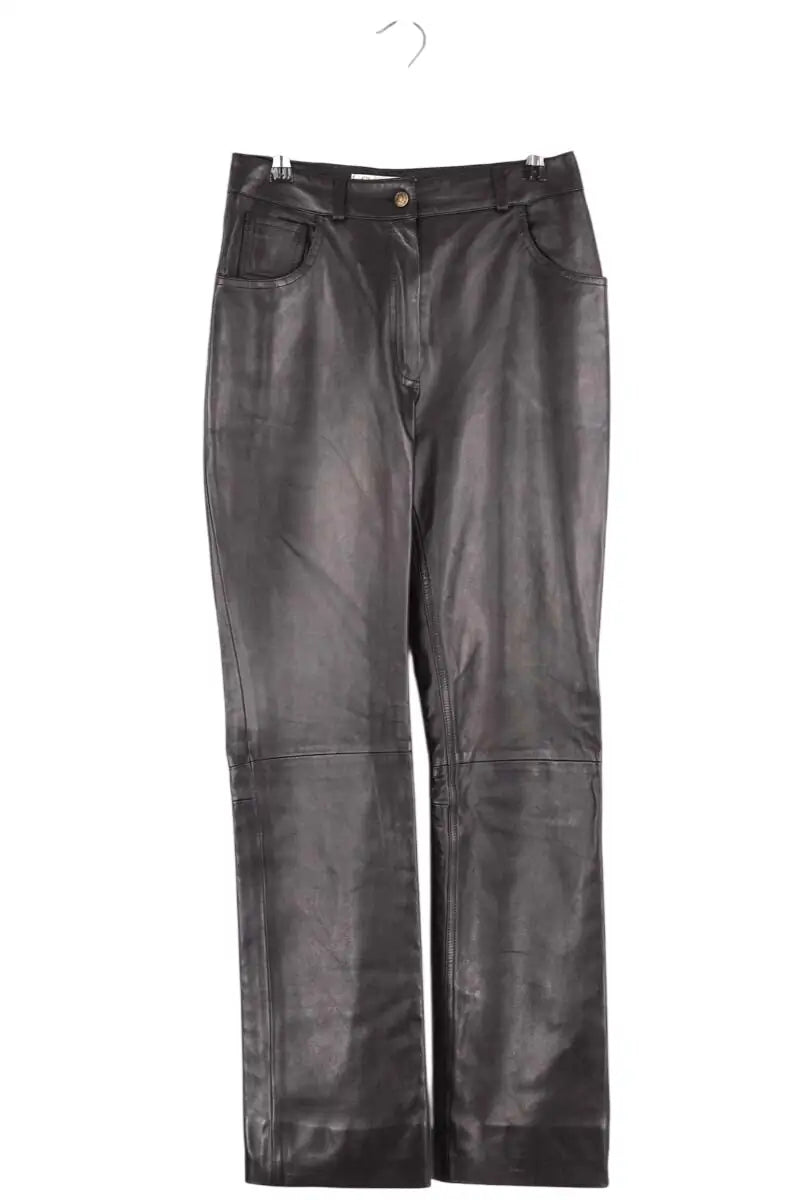 Pantalon droit Dior Noir en Cuir, taille S - Seconde Main