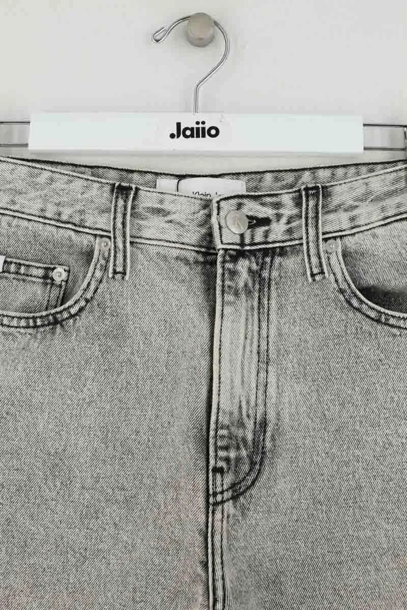 Jean droit Calvin Klein Gris en Coton