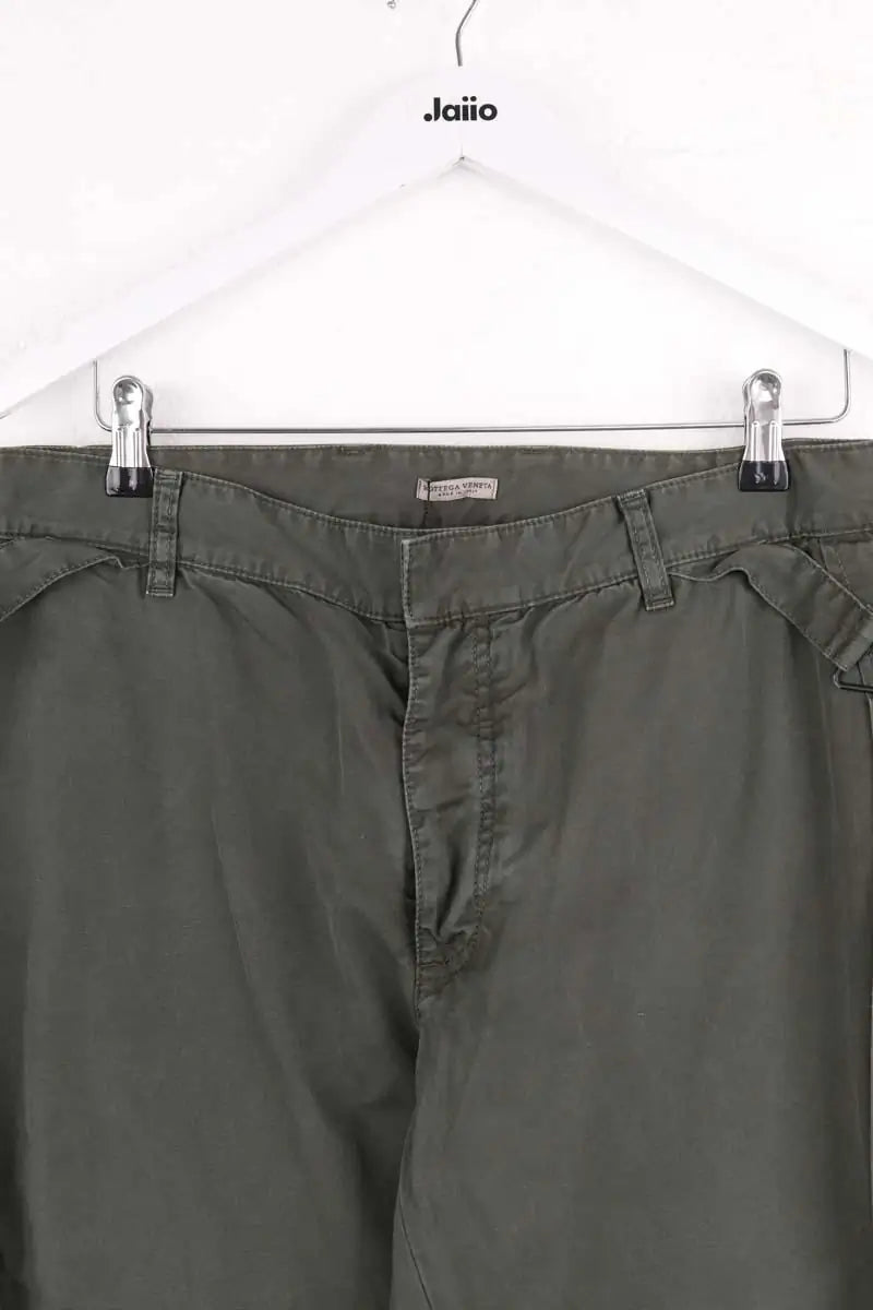 Pantalon droit Bottega Veneta Kaki en Coton