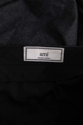 Pantalon droit Ami Anthracite en Laine