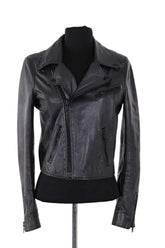 Veste Maje Noir en Cuir, taille S - Seconde Main
