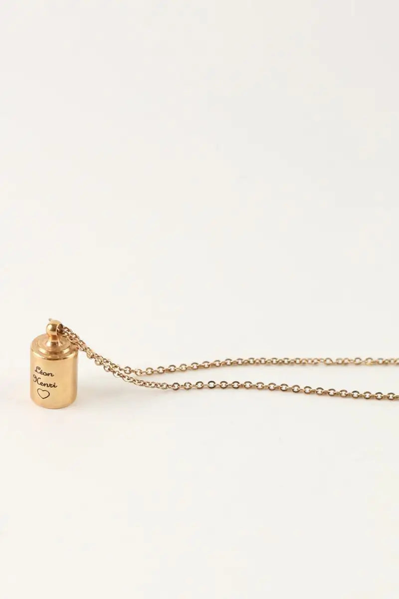 Collier Mon Petit Poids Rose en Plaqué or