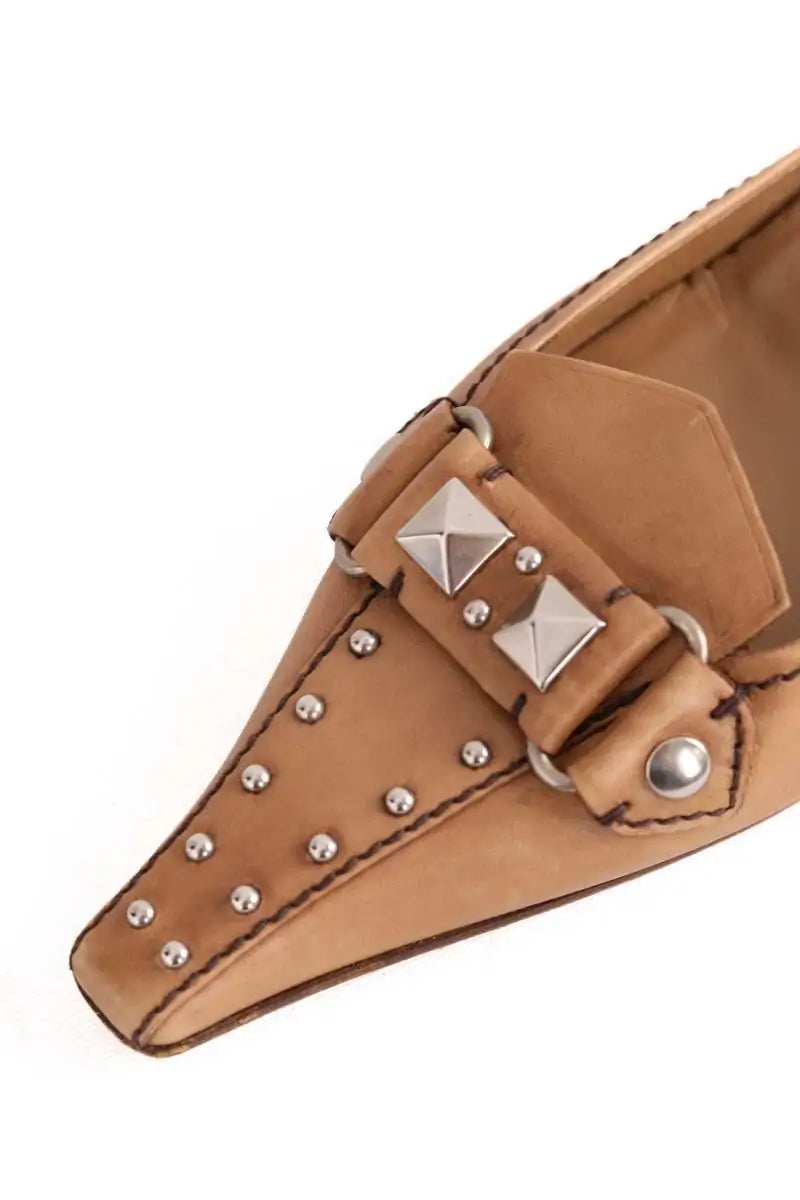 Talons Prada Camel en Cuir