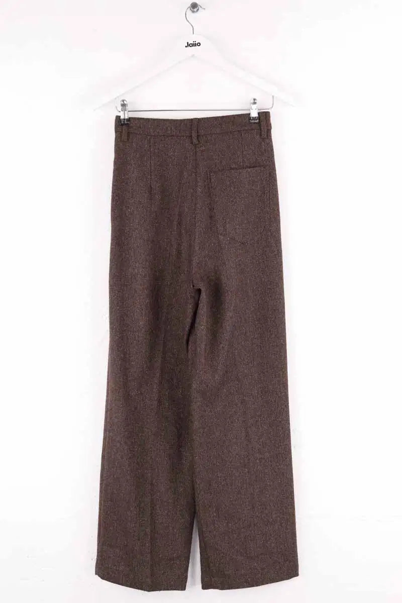 Pantalon large Momoni Marron en Laine