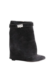 Boots Givenchy Shark Noir en Daim, taille 38 - Seconde Main
