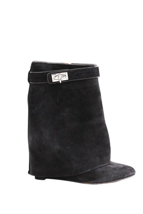 Boots Givenchy Shark Noir en Daim, taille 38 - Seconde Main