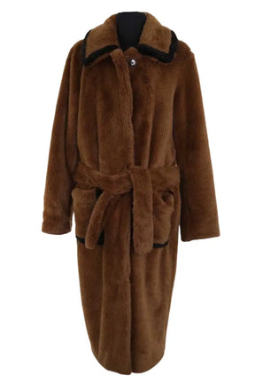 Manteau Sandro Marron en Synthétique, taille M - Seconde Main