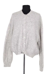 Cardigan American Vintage Gris en Laine, taille L - Seconde Main